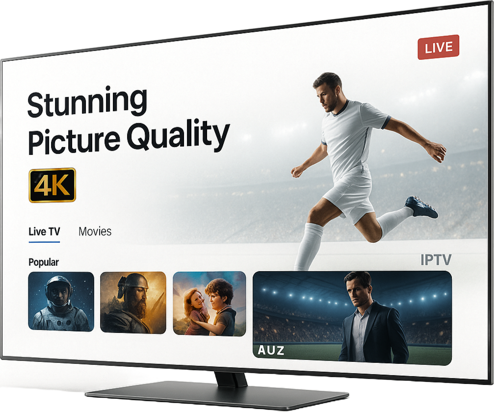 High-quality IPTV service showcasing stunning 4K visuals and immersive surround sound for the best viewing experience.